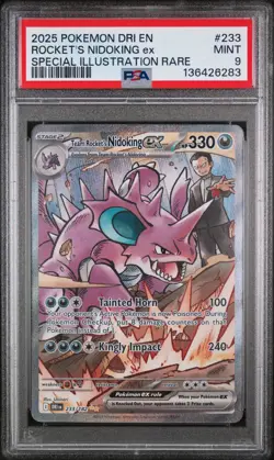 Rocket's Nidoking EX 2025 Pokemon Destined Rivals PSA 9 #233 - Image 1