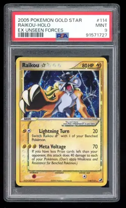 Raikou Gold Star - #114 - Unseen Forces - PSA 9 MINT - English - Image 1