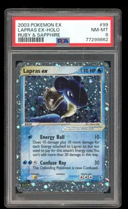 Lapras ex - #99 - Ruby & Sapphire - PSA 8 NM-MT - English (Damaged Case) - Image 1