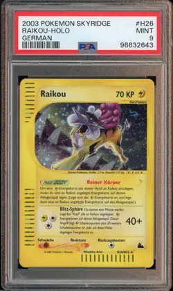 Raikou - Holo - #H26 - Skyridge - PSA 9 Mint - German - Image 1