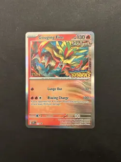 Gouging Fire SVP151 - Surging Sparks - STAFF Stamped Prerelease Pokemon Card - Image 1