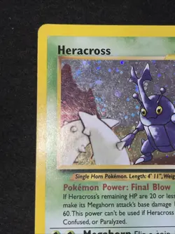 Heracross Neo Genesis Holo Card 6/111 SWIRL above pincers - Image 3