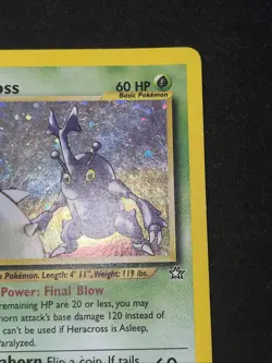 Heracross Neo Genesis Holo Card 6/111 SWIRL above pincers - Image 4