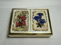 Floral Patience Piatnik Playing Cards No 2008 Double Set Vintage - New & Sealed - Image 2