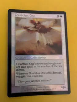 Doubtless One. Cleric Avatar Onslaught MTG Card. Old vintage FOIL. Shooting star - Image 3
