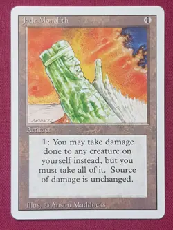 Magic The Gathering REVISED EDITION JADE MONOLITH artifact card MTG - Image 1