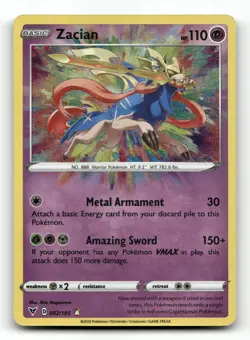 Zacian 082/185 Amazing Rare - Vivid Voltage - Pokemon Card NM/M - Image 1