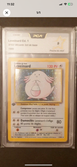 Chansey / Leveinard #3 Holo PCA 9 French 1st Edition 1999 Pokemon Base Set - Image 1