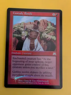 Custody Battle. Enchant Onslaught. MTG Card. Old vintage FOIL. Shooting star. - Image 1