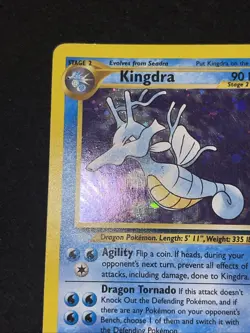 Pokemon Kingdra Unlimited Holo Rare TCG Card Neo Genesis 8/111 SWIRL bot left - Image 3