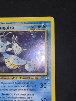 Pokemon Kingdra Unlimited Holo Rare TCG Card Neo Genesis 8/111 SWIRL bot left - Image 4