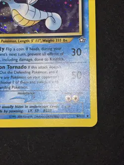 Pokemon Kingdra Unlimited Holo Rare TCG Card Neo Genesis 8/111 SWIRL bot left - Image 5