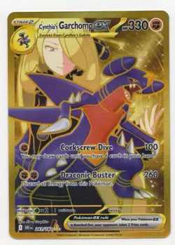 Pokemon TCG Destined Rivals Cynthia's Garchomp EX Card 241/182 Gold Hyper Rare - Image 3