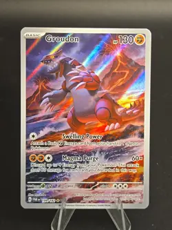Pokemon TCG Sv04: Paradox Rift Groudon Holo Illustration Card 199/182 Mint - Image 1