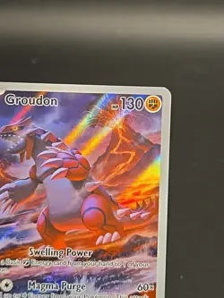 Pokemon TCG Sv04: Paradox Rift Groudon Holo Illustration Card 199/182 Mint - Image 3