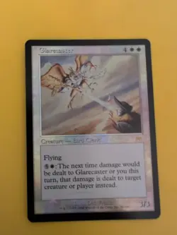 Glarecaster. Bird Cleric Onslaught. MTG Card. Old vintage FOIL. Shooting star. - Image 1