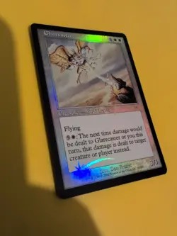 Glarecaster. Bird Cleric Onslaught. MTG Card. Old vintage FOIL. Shooting star. - Image 5