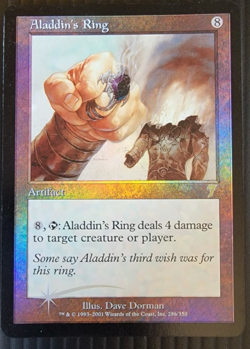 MTG Magic the Gathering, Aladdin's Ring, FOIL, 7th Ed, Artifact Rare, 286/350 - Image 1