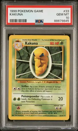 1999 POKEMON GAME #33 KAKUNA PSA 10 - Image 1