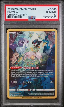 2023 POKEMON SWORD & SHIELD CROWN ZENITH #GG10 FULL ART/MEW PSA 10 - Image 1