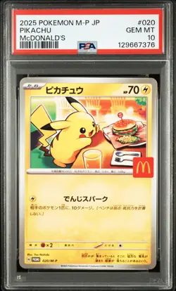 2025 POKEMON JAPANESE M-P PROMO MCDONALD'S #020 PIKACHU PSA 10 - Image 1