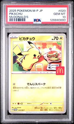2025 POKEMON JAPANESE M-P PROMO MCDONALD'S #020 PIKACHU PSA 10 - Image 1