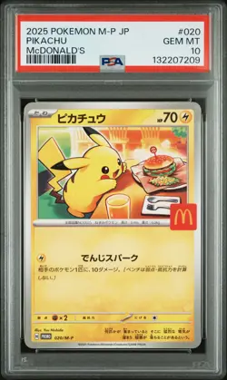 2025 POKEMON JPN M-P PROMO MCDONALD'S #020 PIKACHU PSA 10 - Image 1