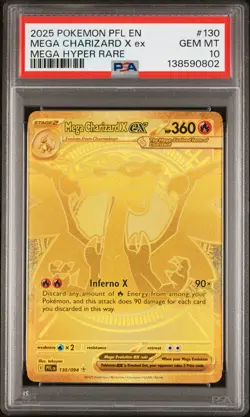 2025 POKEMON PFL EN-PHANTASMAL FLAMES MEGA HYPER RARE MEGA CHARIZARD X EX PSA 10 - Image 1