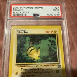 2000 POKEMON PROMO BLACK STAR #27 PIKACHU PSA 9 - Image 3