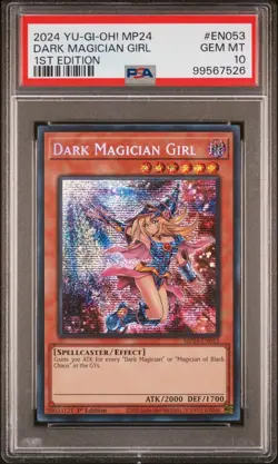 Dark Magician Girl Yugioh 2024 MP24-EN053 Prismatic Secret Rare 1st PSA 10 - Image 1