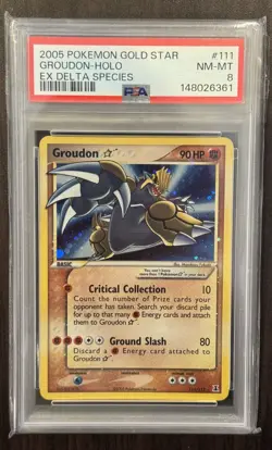 Groudon Gold Star 111/113 Holo EX Delta Species PSA 8 Pokemon TCG - Image 1