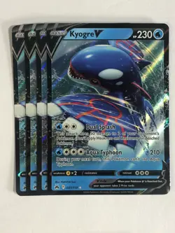 Pokemon TCG Crown Zenith 4x Playset Kyogre V 037/159 Near Mint - Image 1