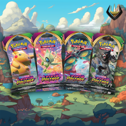Vivid Voltage Pokemon Sleeved Booster Art Set [4 Sleeved Boosters] - Image 1