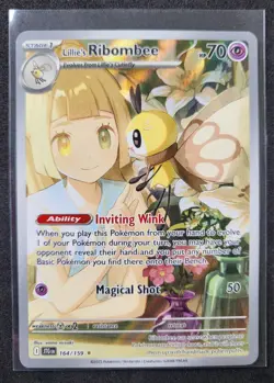 Pokemon TCG Lillie's Ribombee Card Journey Together Illustration, 164/159 - Image 3