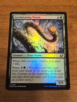 MTG Edge of Eternities - Germinating Wurm - EOE 187 - FOIL - Image 1