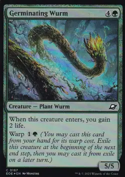 MTG Edge of Eternities - Germinating Wurm - EOE 187 - FOIL - Image 2
