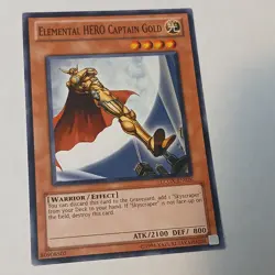 YuGiOh! Elemental HERO Captain Gold LCGX-EN026 Common 1st Edition Near Mint - Image 1