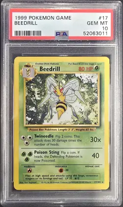 1999 POKEMON GAME #17 BEEDRILL PSA 10 - Image 1