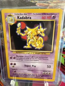 Pokemon TCG Kadabra Base Set, 32/102 Unlimited Uncommon Never Played, Near Mint - Image 1