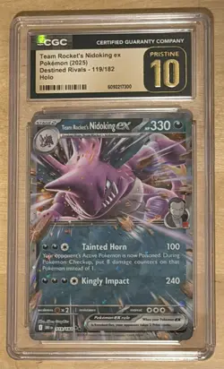 Pokemon TCG Team Rockets Nidoking ex 119/182 CGC Pristine 10 Destined Rivals - Image 1