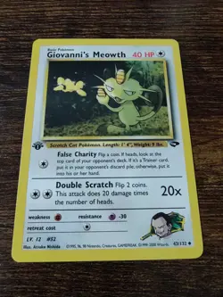 Pokemon Gym Challenge 1st Edition Giovanni's Meowth 43/132 - Image 1