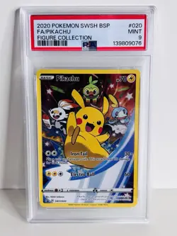 PSA 9 Pikachu SWSH 020 Promo Holo Rare Full Alt Art Pokemon Card Figure Coll. - Image 2