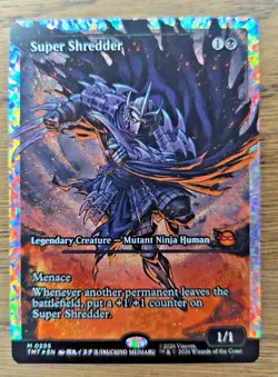 Super Shredder Fracture Foil + Raphael the Muscle Pixel Art MTG TMNT NM - Image 1