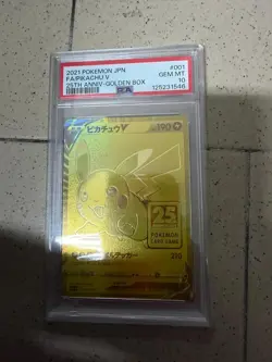 2021 Pokemon Pikachu V 25th Anniversary Golden Box Full Art Japanese #001 PSA 10 - Image 1