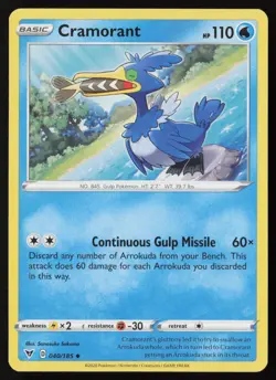 Pokemon Cramorant 040/185 SWSH04: Vivid Voltage Non-Holo Pack Fresh - NM - Image 1