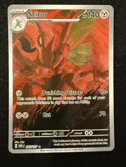 Pokemon TCG Scizor 205/197 Sv03: Obsidian Flames Holo Card Near Mint Condition - Image 1