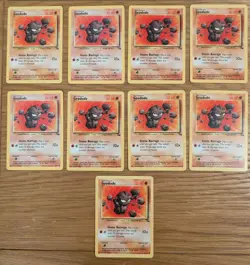 Geodude 47/62 x9 Cards - Fossil - Pokemon TCG - 1999 - Image 1