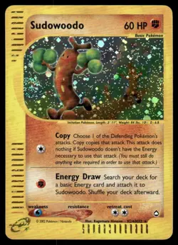 Pokemon Cards Sudowoodo H24/H32 Aquapolis Holo Rare LP - Image 1