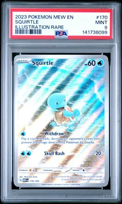 2023 POKEMON MEW EN-151 ILLUSTRATION RARE #170 SQUIRTLE PSA 9 - Image 1