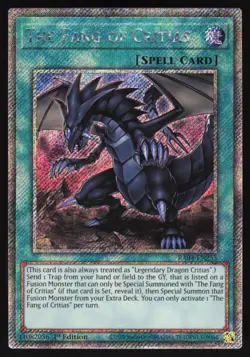 The Fang of Critias - RA04-EN255 - Platinum Secret Rare - 1st Edition Yugioh - Image 1